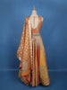 Orange Embroidered Design Banarasi Silk Lehenga