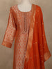 Orange Floral Design Banarasi silk Salwar Suit