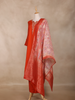 Orange Floral Design Cotton Straight Cut Salwar Suit