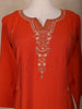 Orange Floral Design Cotton Straight Cut Salwar Suit