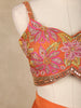 Orange Floral Design Satin Lehenga Suit