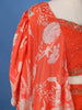 Orange Floral Design Synthetic Palazzo Suit - Diadem