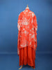Orange Floral Design Synthetic Palazzo Suit - Diadem