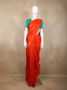 Orange Floral Designed  Kanchipuram Silk Saree