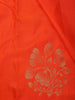 Orange Floral Designed  Kanchipuram Silk Saree