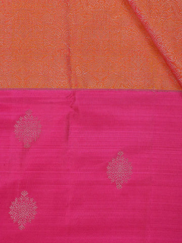 Orange Floral Designed Silk Saree - Diadem