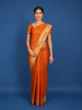 Orange Floral Designed Soft Silk Saree