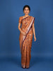 Orange Floral Designed Soft Silk Saree