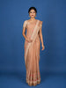 Orange Floral Designed Tissue Organza Saree