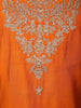 Orange Floral Embroidered Design Cotton Straight Cut Salwar Suit with Designer Dupatta