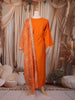 Orange Floral Embroidered Design Cotton Straight Cut Salwar Suit with Designer Dupatta