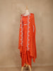 Orange Floral Embroidered Design Georgette Skirt Top with Dupatta