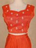 Orange Floral Embroidered Design Georgette Skirt Top with Dupatta