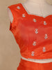 Orange Floral Embroidered Design Georgette Skirt Top with Dupatta