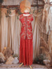 Orange Floral Embroidered Design Tissue Organza Palazzo Suit