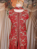 Orange Floral Embroidered Design Tissue Organza Palazzo Suit