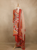 Orange Floral Printed Cotton Salwar Suit