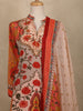 Orange Floral Printed Cotton Salwar Suit
