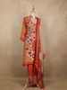 Orange Floral Printed Cotton Salwar Suit