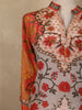 Orange Floral Printed Cotton Salwar Suit