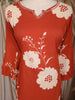 Orange Floral Printed Cotton Salwar Suit with Dupatta
