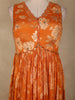 Orange Floral Printed Design Chiffon Party Wear Gown