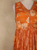 Orange Floral Printed Design Chiffon Party Wear Gown