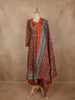 Orange Floral Printed Design Cotton Anarkali Salwar Suit