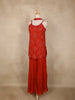 Orange Floral Sequins Design Georgette Sharara Set with Dupatta