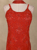 Orange Floral Sequins Design Georgette Sharara Set with Dupatta