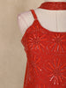 Orange Floral Sequins Design Georgette Sharara Set with Dupatta