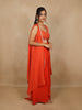 Orange Floral Sequins Embroidered Chiffon Skirt Top
