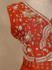 Orange Floral Sequins Embroidered Georgette Skirt Top