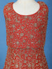 Orange Floral Sequins Embroidered Kids Georgette Gown