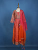 Orange Floral Sequins Embroidered Silk Kids Lehenga With Dupatta