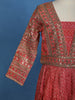 Orange Floral Sequins Embroidered Silk Kids Lehenga With Dupatta