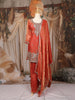Orange Floral Sequins Embroidered Tissue Organza Salwar Suit
