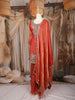 Orange Floral Sequins Embroidered Tissue Organza Salwar Suit