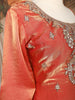 Orange Floral Sequins Embroidered Tissue Organza Salwar Suit