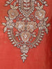 Orange Floral Sequins Embroidered Tissue Organza Salwar Suit