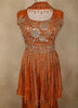 Orange Floral Sequins and Beads Embroidered Design Tissue Peplum Palazzo Suit with Dupatta
