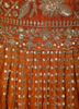 Orange Floral Sequins and Beads Embroidered Design Tissue Peplum Palazzo Suit with Dupatta