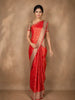 Orange Floral Woven Design Art Silk Saree