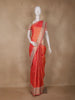 Orange Floral Woven Design Art Silk Saree