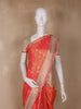 Orange Floral Woven Design Art Silk Saree