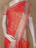 Orange Floral Woven Design Art Silk Saree