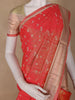 Orange Floral Woven Design Art Silk Saree