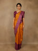 Orange Floral Woven Pure Kanchipuram Silk Saree