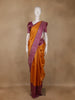 Orange Floral Woven Pure Kanchipuram Silk Saree