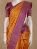 Orange Floral Woven Pure Kanchipuram Silk Saree